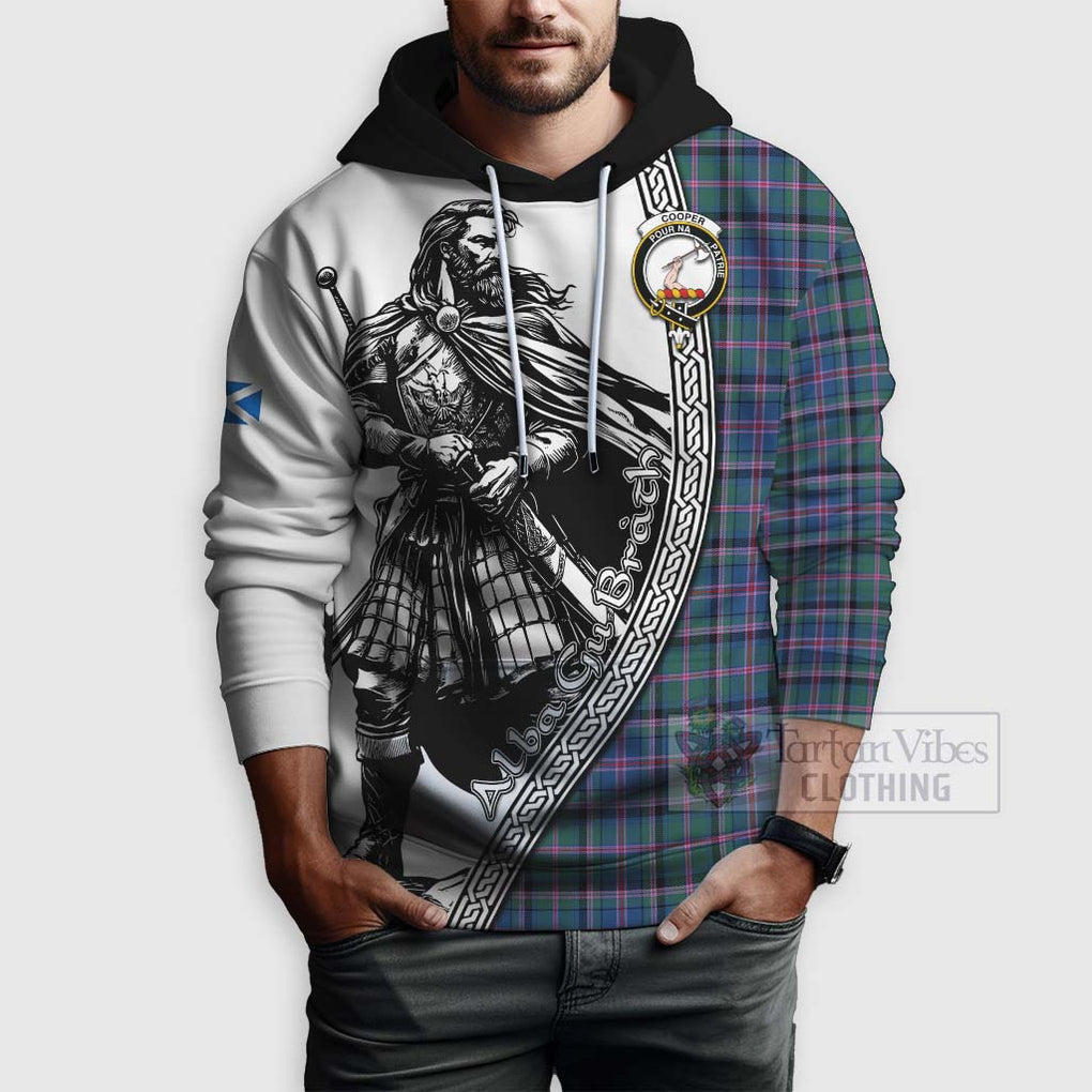 Tartan Vibes Clothing Cooper Tartan Clan Crest Hoodie with Highlander Warrior Celtic Style