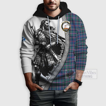 Cooper Tartan Clan Crest Hoodie with Highlander Warrior Celtic Style