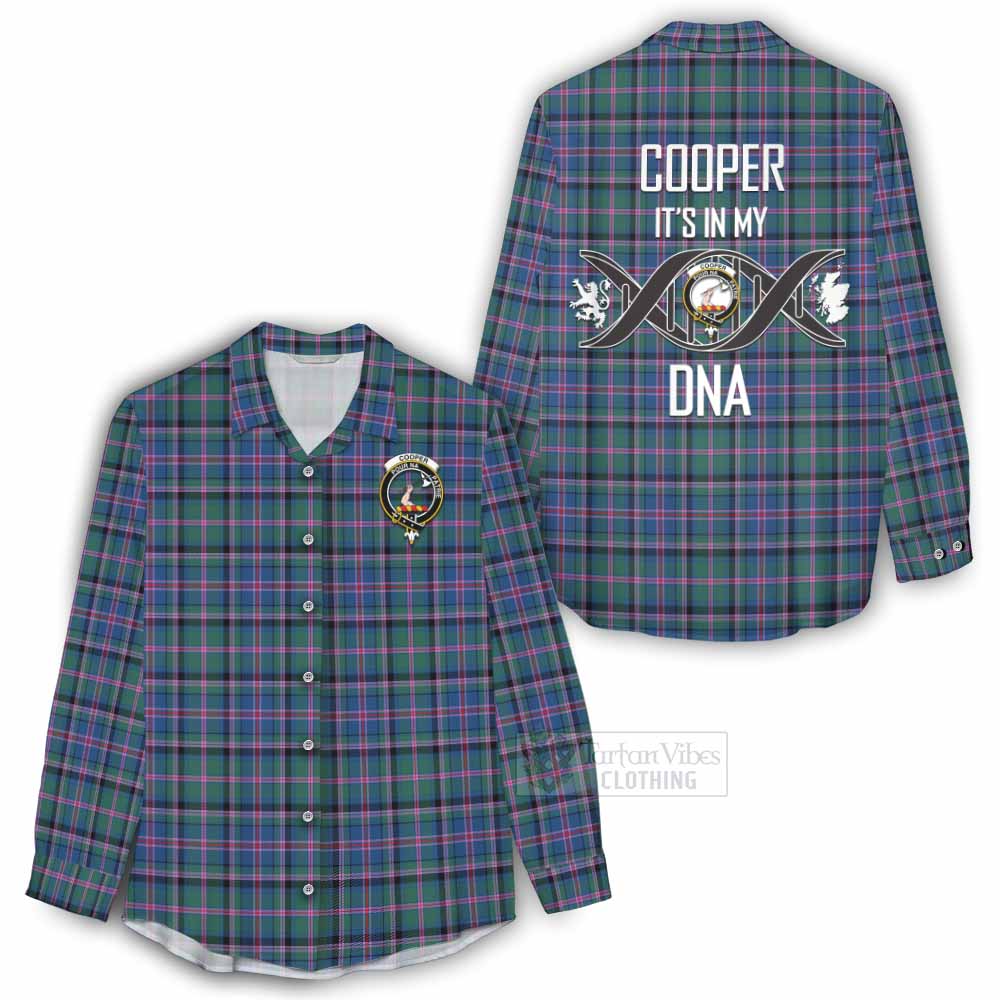 Tartan Vibes Clothing Cooper Tartan Women's Casual Shirt with Family Crest DNA In Me Style