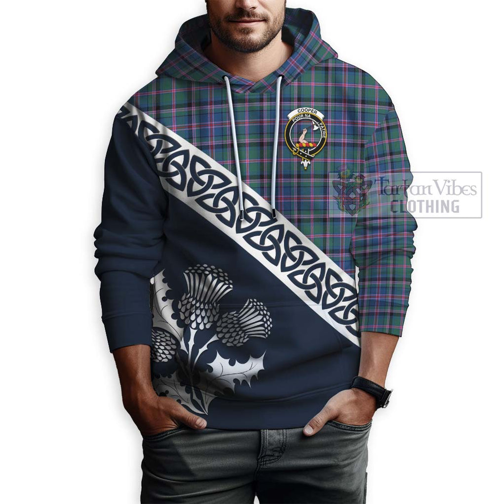 Tartan Vibes Clothing Cooper Tartan Hoodie Featuring Thistle and Scotland Map