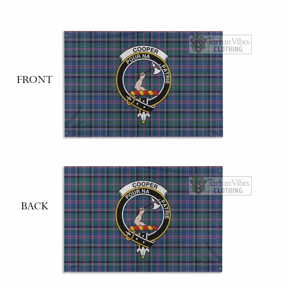 Tartan Vibes Clothing Cooper Tartan House Flag with Family Crest