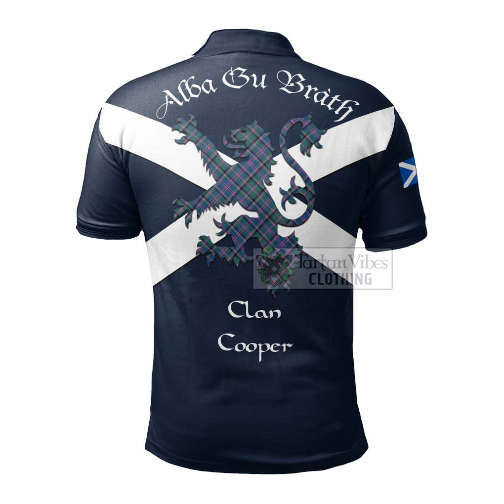 Tartan Vibes Clothing Cooper Tartan Lion Rampant Polo Shirt – Proudly Display Your Heritage with Alba Gu Brath and Clan Name