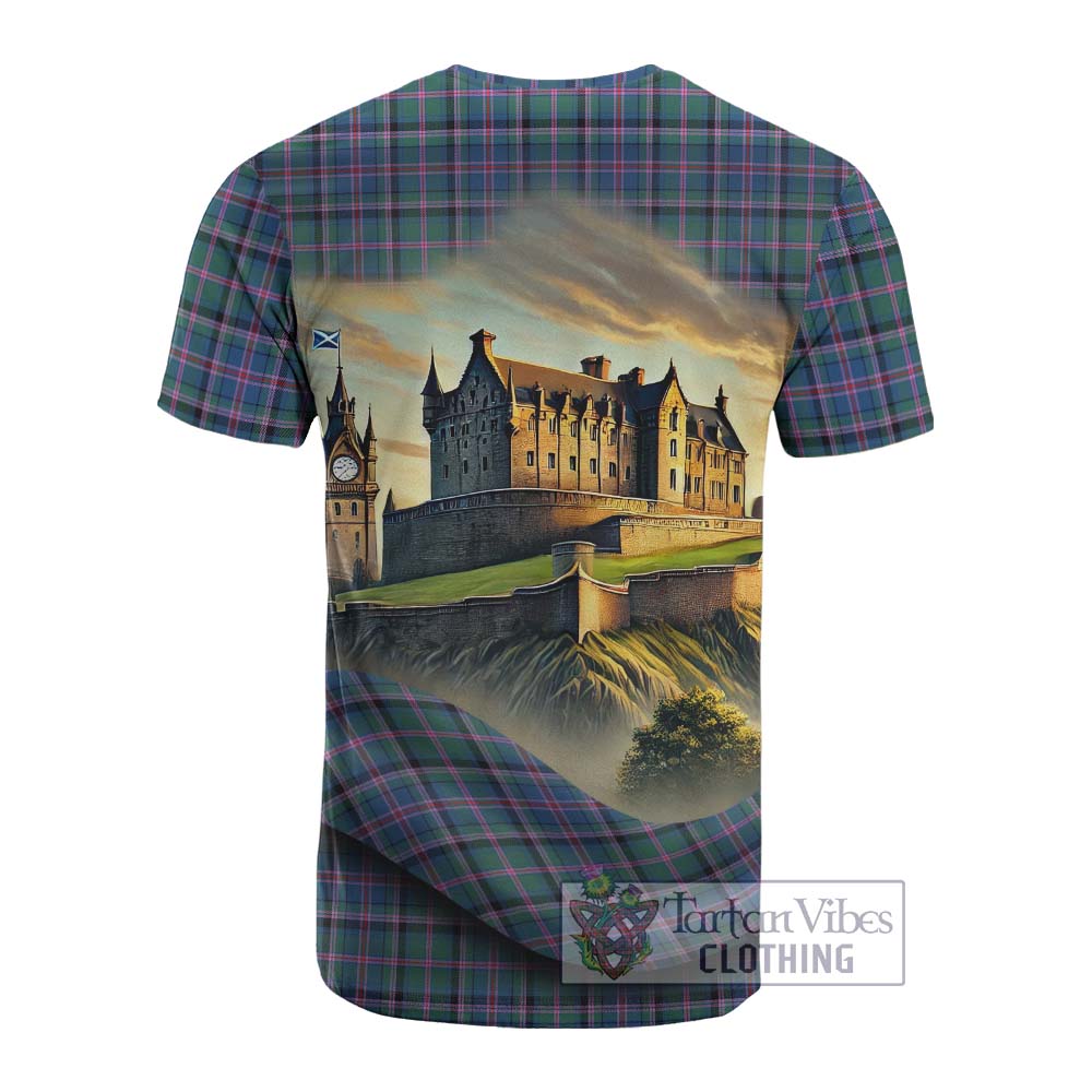 Cooper Tartan Family Crest Cotton T-shirt with Scottish Ancient Castle Style - Tartan Vibes Clothing