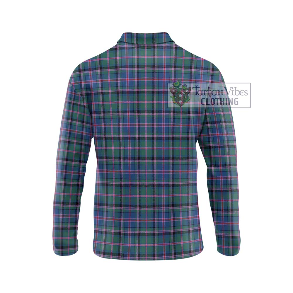 Cooper Tartan Long Sleeve Polo Shirt with Family Crest DNA In Me Style - Tartanvibesclothing Shop