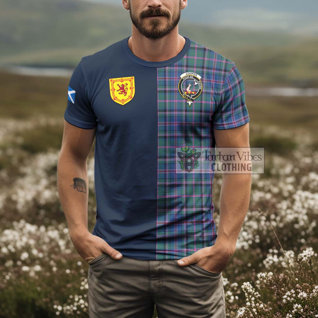 Tartan Vibes Clothing Cooper Tartan T-Shirt Alba with Scottish Lion Royal Arm Half Style