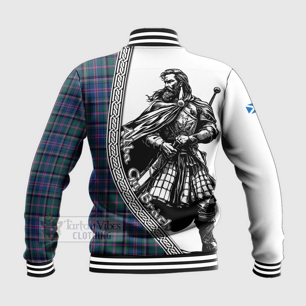 Tartan Vibes Clothing Cooper Tartan Clan Crest Baseball Jacket with Highlander Warrior Celtic Style