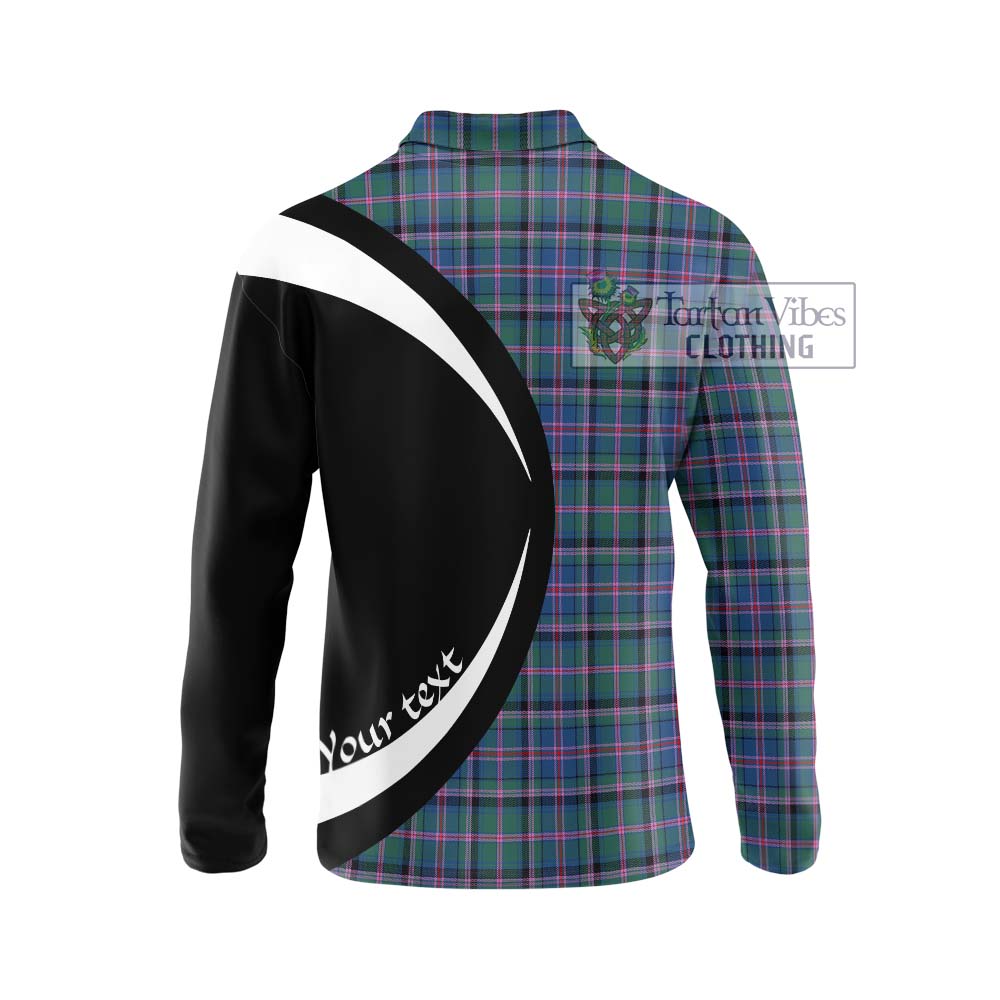 Cooper Tartan Long Sleeve Polo Shirt with Family Crest Circle Style - Tartan Vibes Clothing