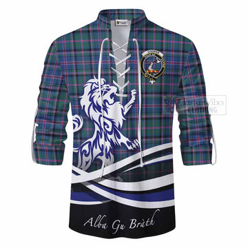 Cooper Tartan Ghillie Kilt Shirt with Alba Gu Brath Regal Lion Emblem