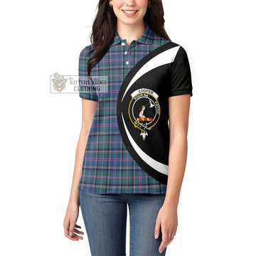 Cooper Tartan Women's Polo Shirt with Family Crest Circle Style