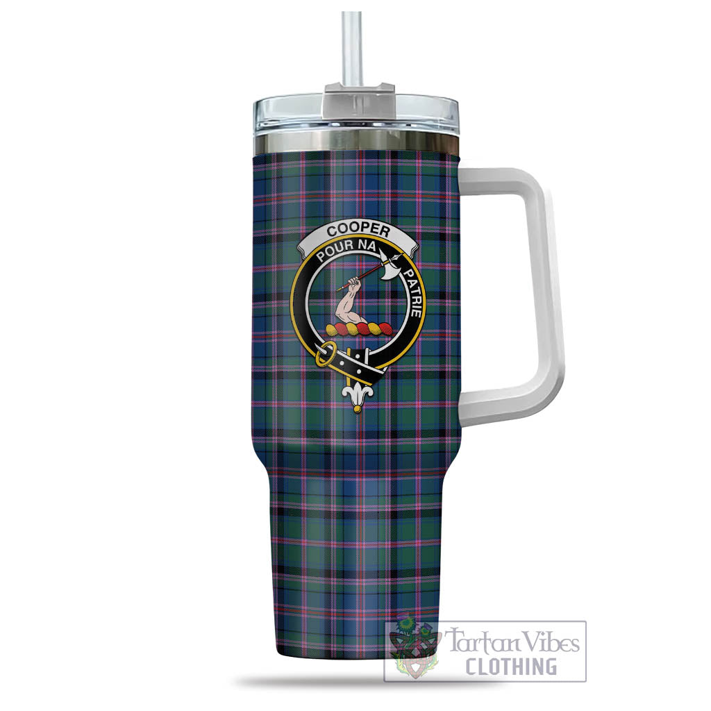 Tartan Vibes Clothing Cooper Tartan and Family Crest Tumbler with Handle