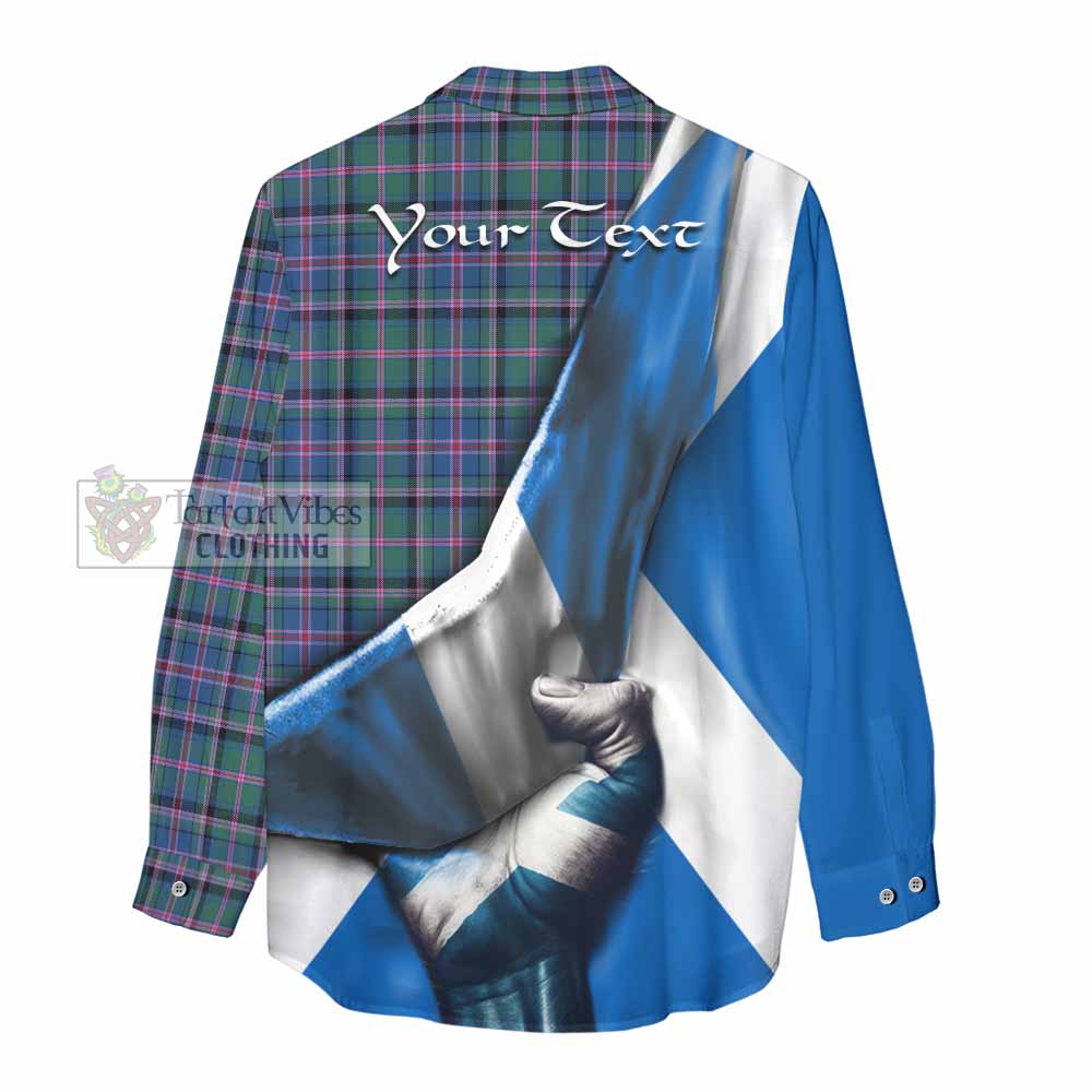 Tartan Vibes Clothing Cooper Tartan Women's Casual Shirt with Family Crest Scotland Patriotic Style