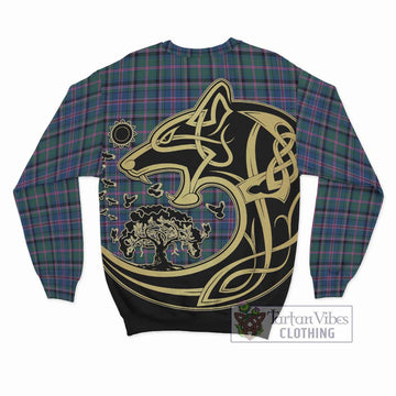 Cooper Tartan Sweatshirt with Family Crest Celtic Wolf Style