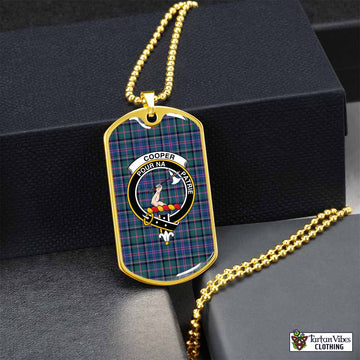 Cooper Tartan Dog Tag Necklace with Family Crest