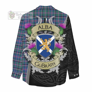 Cooper Tartan Family Crest Women's Casual Shirt Lion Rampant Royal Thistle Shield Celtic Inspired - Tartan Vibes Clothing