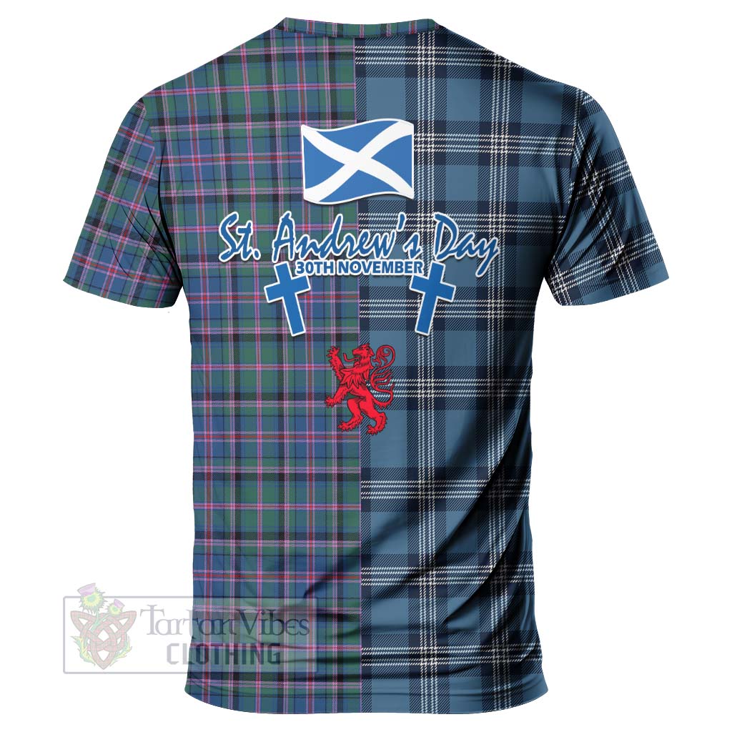 Tartan Vibes Clothing Cooper Tartan T-Shirt Happy St. Andrew's Day Half Tartan Style