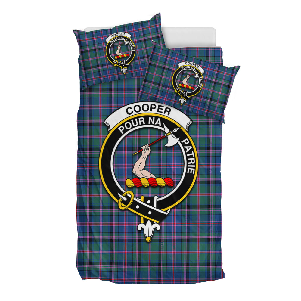 Cooper Tartan Bedding Set with Family Crest - Tartan Vibes Clothing