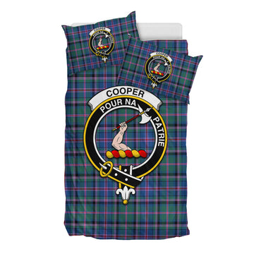 Cooper Tartan Bedding Set with Family Crest