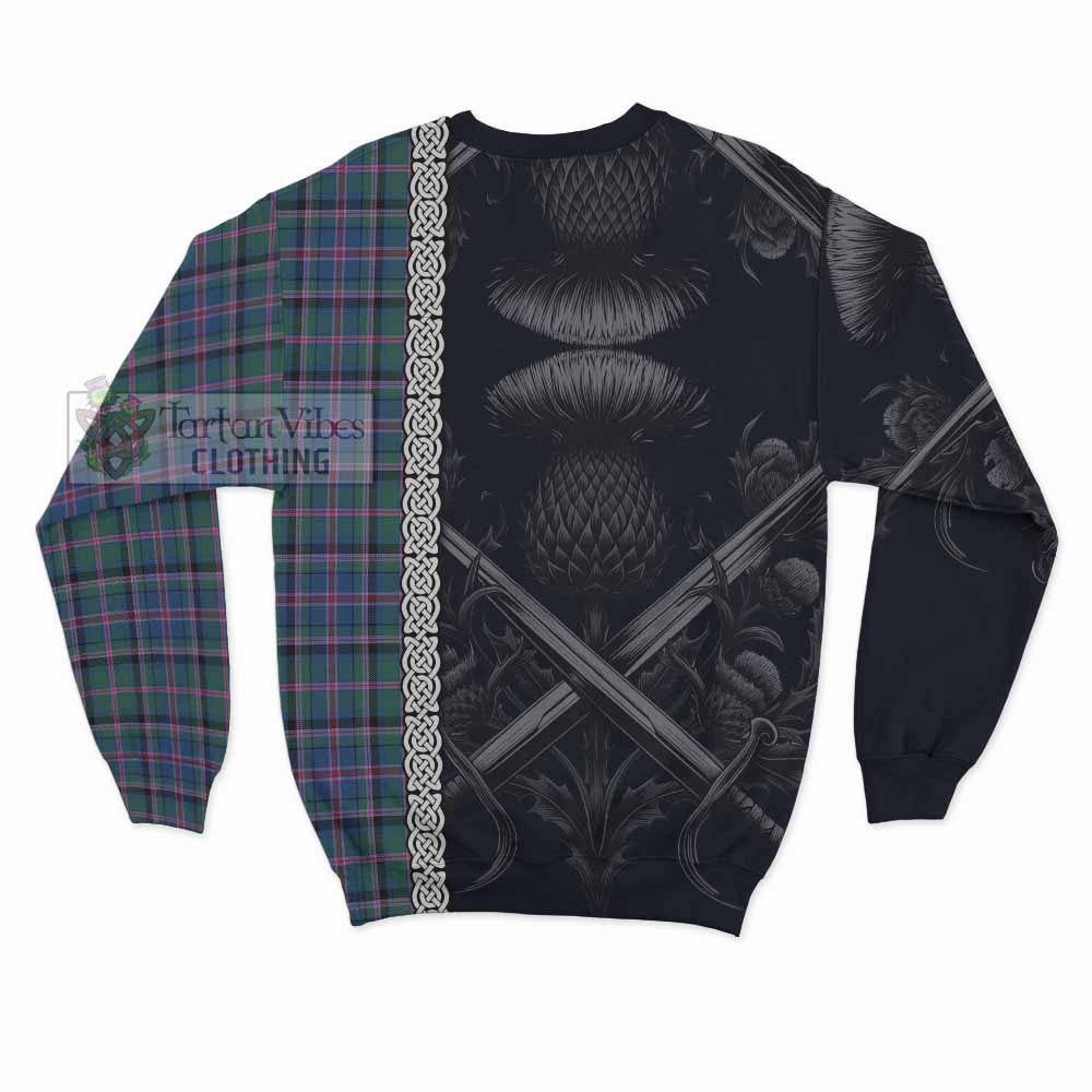 Tartan Vibes Clothing Cooper Tartan Sweatshirt with Family Crest Cross Sword Thistle Celtic Vibes