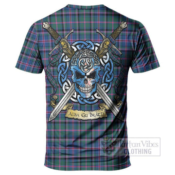 Cooper Tartan T-Shirt with Family Crest Celtic Skull Style