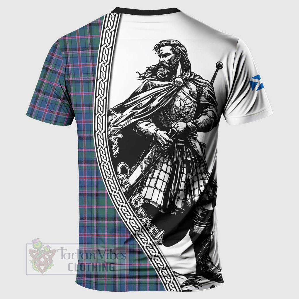 Tartan Vibes Clothing Cooper Tartan Clan Crest T-Shirt with Highlander Warrior Celtic Style