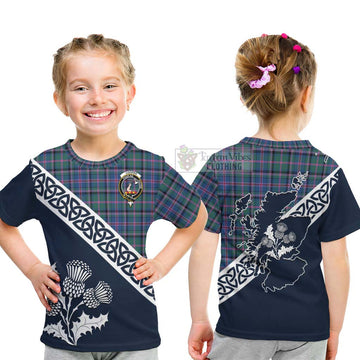 Cooper Tartan Kid T-Shirt Featuring Thistle and Scotland Map