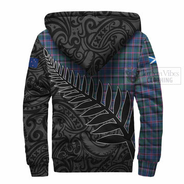 Cooper Crest Tartan Sherpa Hoodie with New Zealand Silver Fern Half Style