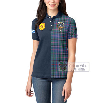 Cooper Tartan Women's Polo Shirt Alba with Scottish Lion Royal Arm Half Style