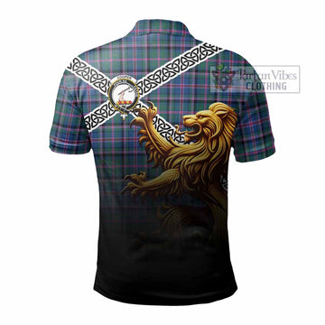 Cooper Crest Tartan Polo Shirt with Golden Lion Emblem Celtic Style - Tartan Vibes Clothing