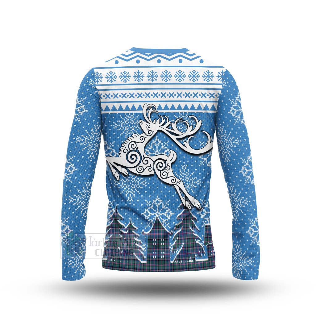 Tartan Vibes Clothing Cooper Clan Christmas Long Sleeve T-Shirt Celtic Reindeer Style