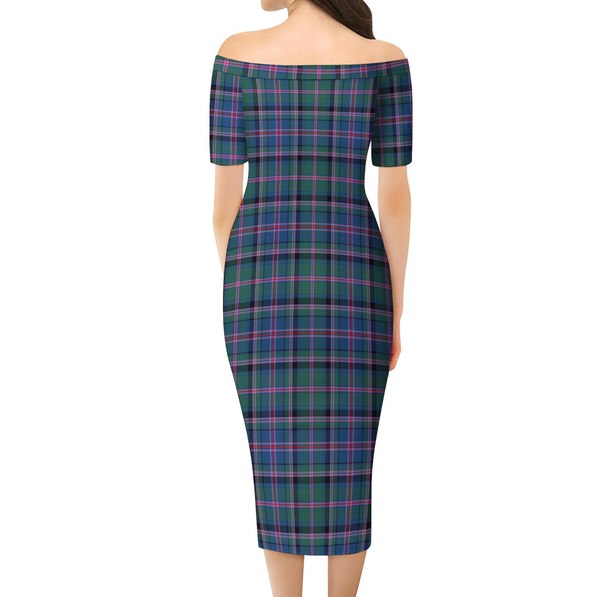 Cooper Tartan Off Shoulder Lady Dress - Tartanvibesclothing