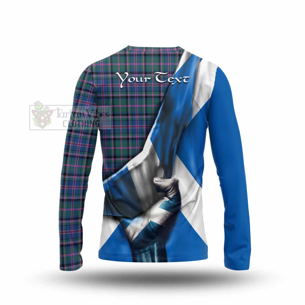 Tartan Vibes Clothing Cooper Tartan Long Sleeve T-Shirt with Family Crest Scotland Patriotic Style