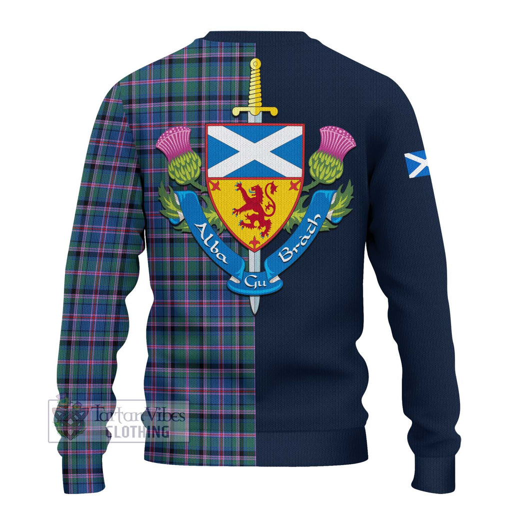 Cooper Tartan Ugly Sweater Alba with Scottish Lion Royal Arm Half Style - Tartan Vibes Clothing