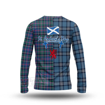 Cooper Tartan Long Sleeve T-Shirt Happy St. Andrew's Day Half Tartan Style