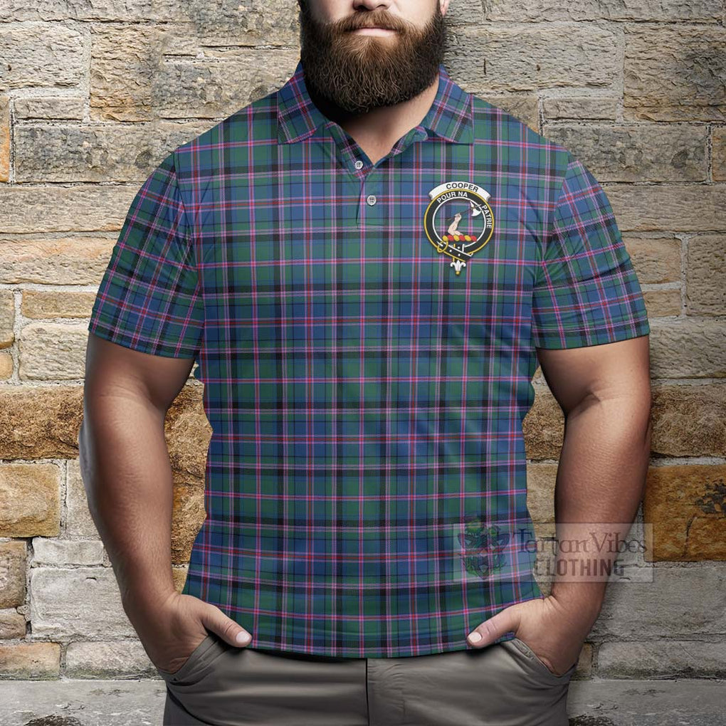 Tartan Vibes Clothing Cooper Tartan Polo Shirt with Family Crest Celtic Skull Style