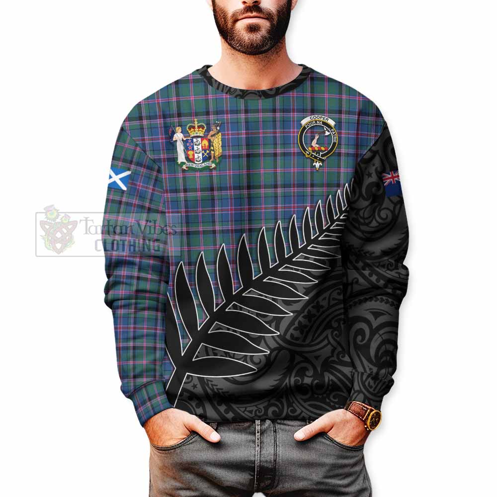 Tartan Vibes Clothing Cooper Crest Tartan Sweatshirt with New Zealand Silver Fern Half Style