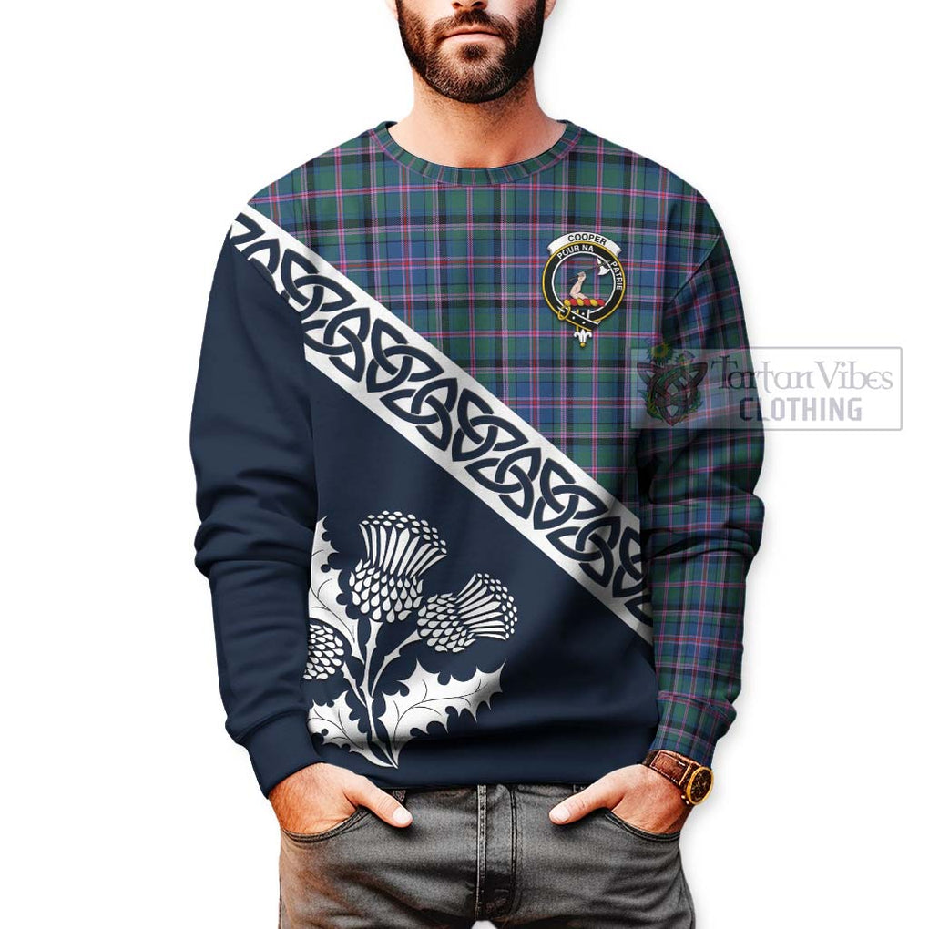 Tartan Vibes Clothing Cooper Tartan Sweatshirt Featuring Thistle and Scotland Map