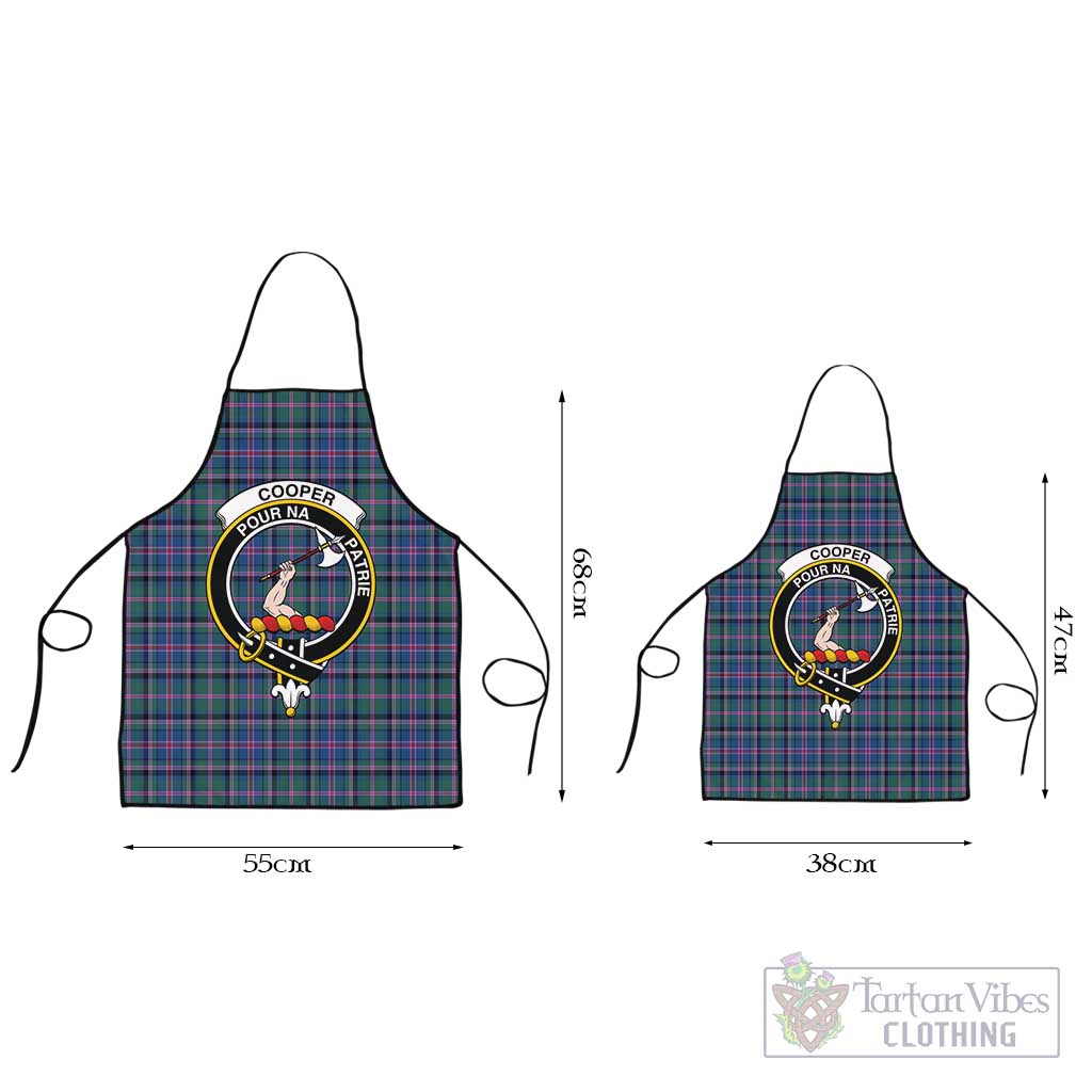 Cooper Tartan Apron with Family Crest Black L 55x68 cm - Tartan Vibes Clothing