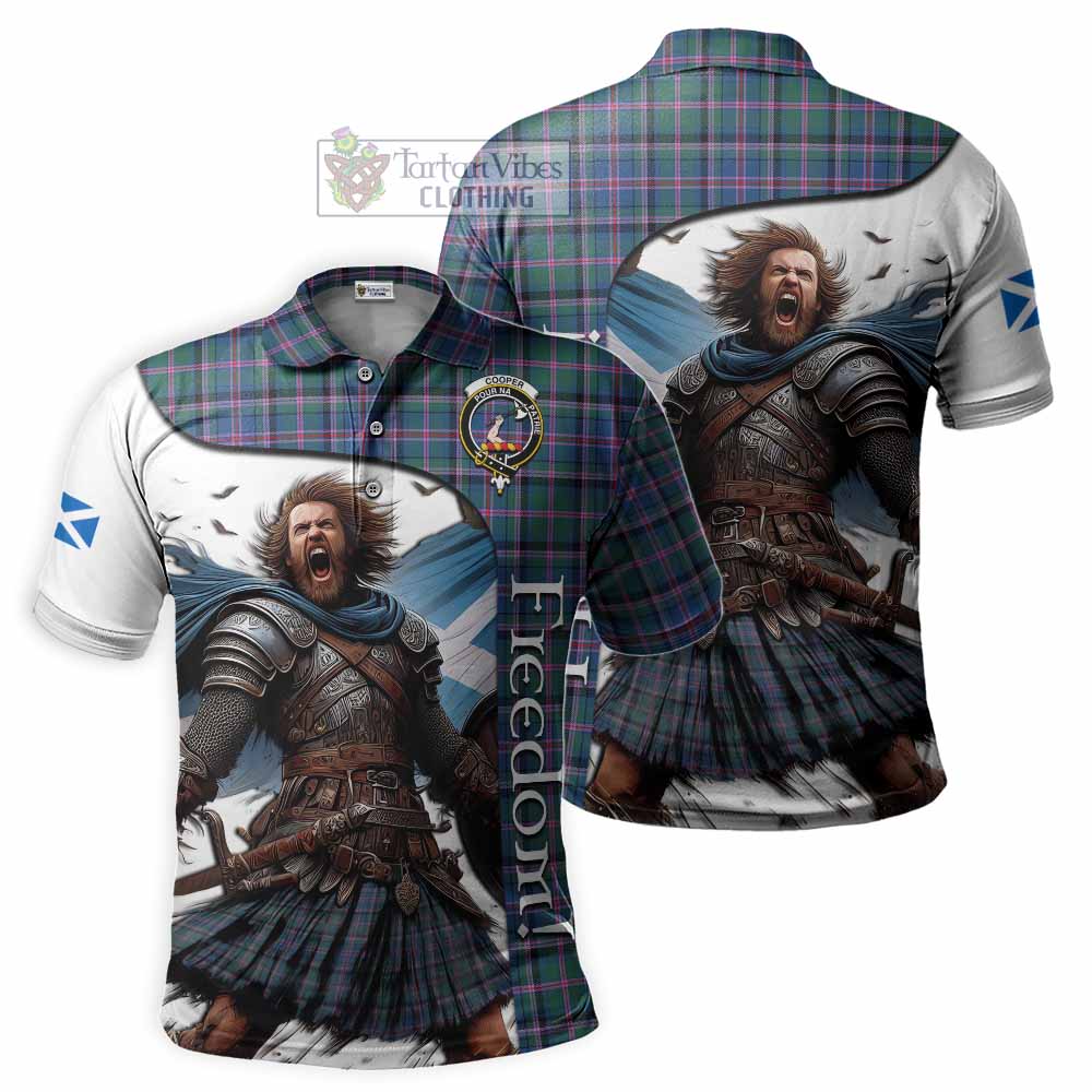 Tartan Vibes Clothing Cooper Crest Tartan Polo Shirt Inspired by the Freedom of Scottish Warrior