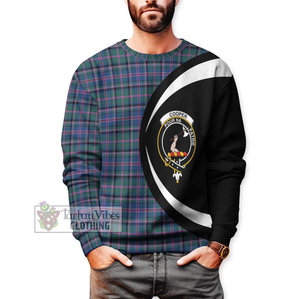 Cooper Tartan Sweatshirt with Family Crest Circle Style - Tartan Vibes Clothing