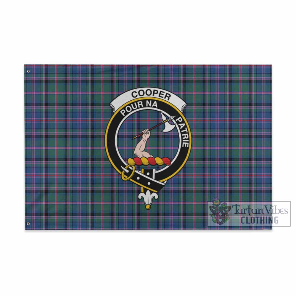 Tartan Vibes Clothing Cooper Tartan House Flag with Family Crest