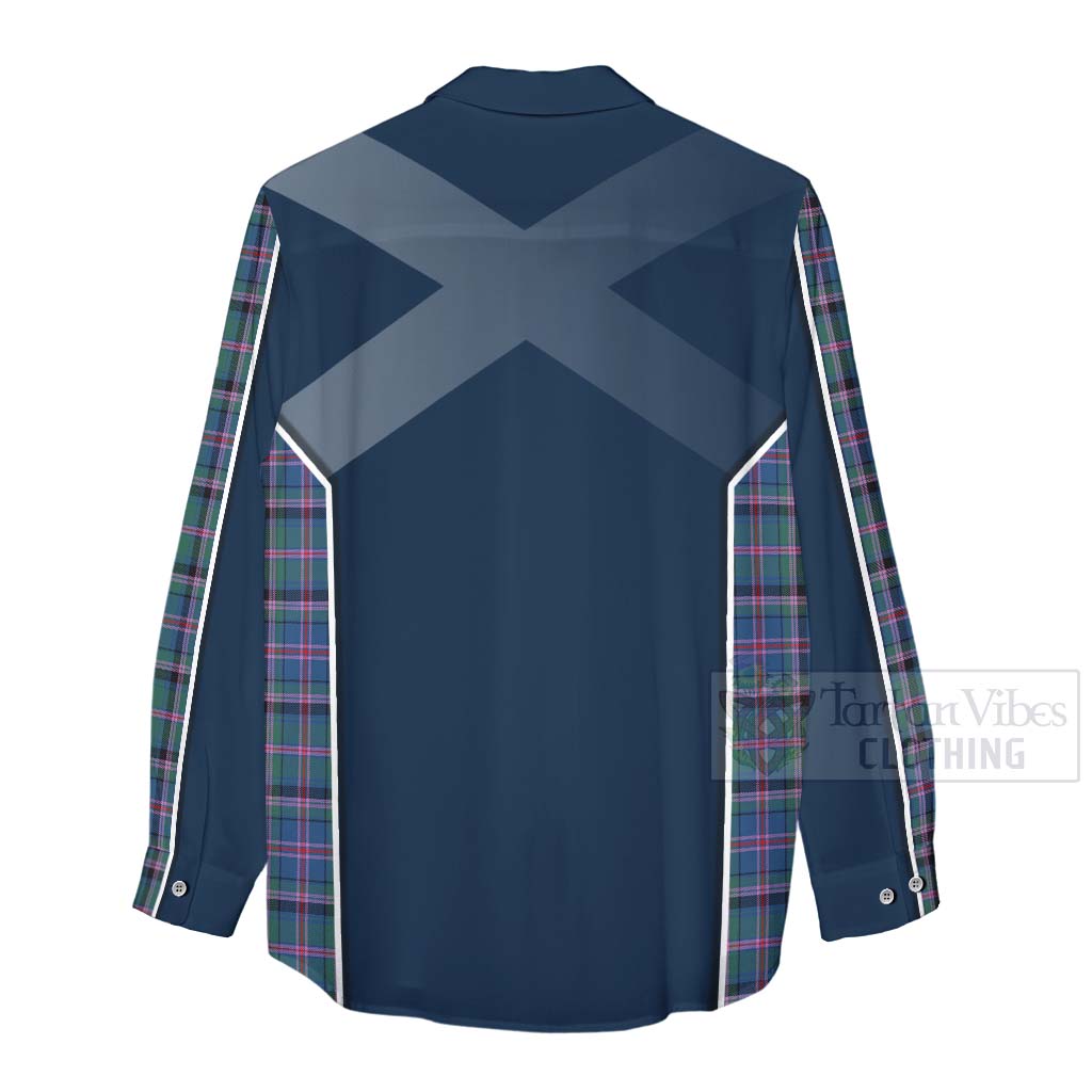 Tartan Vibes Clothing Cooper Tartan Women's Casual Shirt with Family Crest and Scottish Thistle Vibes Sport Style