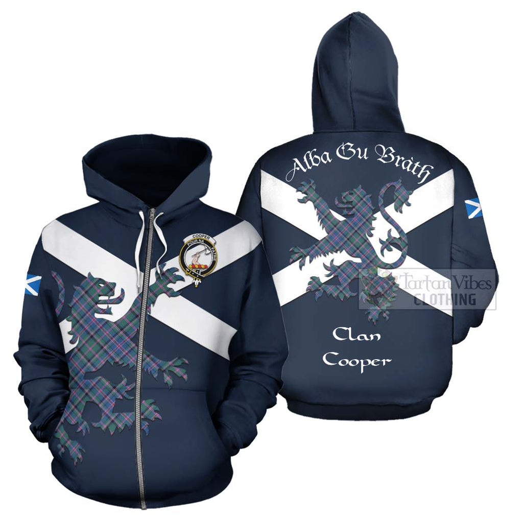 Tartan Vibes Clothing Cooper Tartan Lion Rampant Hoodie – Proudly Display Your Heritage with Alba Gu Brath and Clan Name