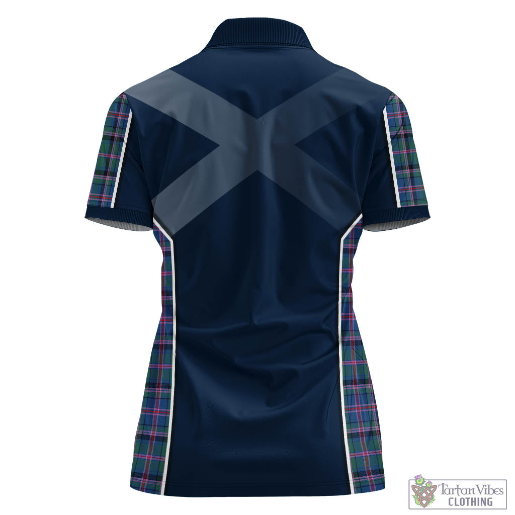 Cooper Tartan Women's Polo Shirt with Family Crest and Lion Rampant Vibes Sport Style - Tartan Vibes Clothing