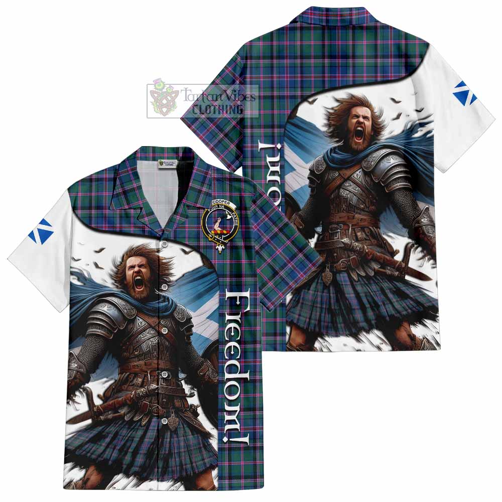 Tartan Vibes Clothing Cooper Crest Tartan Short Sleeve Button Shirt Inspired by the Freedom of Scottish Warrior