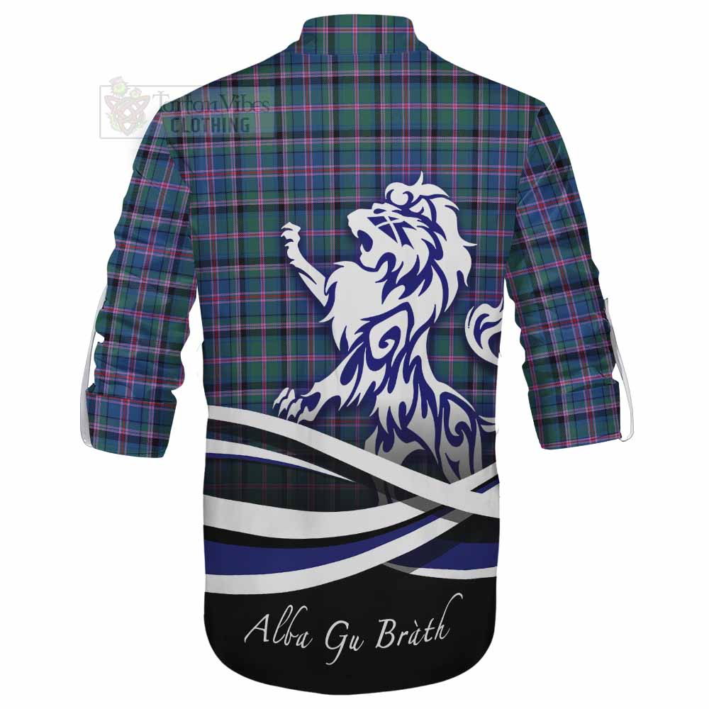 Tartan Vibes Clothing Cooper Tartan Ghillie Kilt Shirt with Alba Gu Brath Regal Lion Emblem