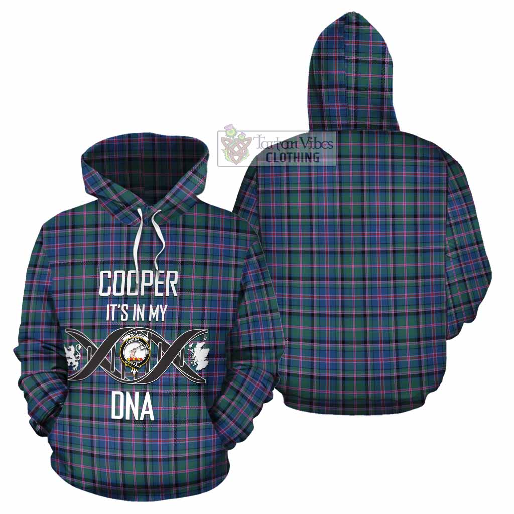 Tartan Vibes Clothing Cooper Tartan Cotton Hoodie with Family Crest DNA In Me Style