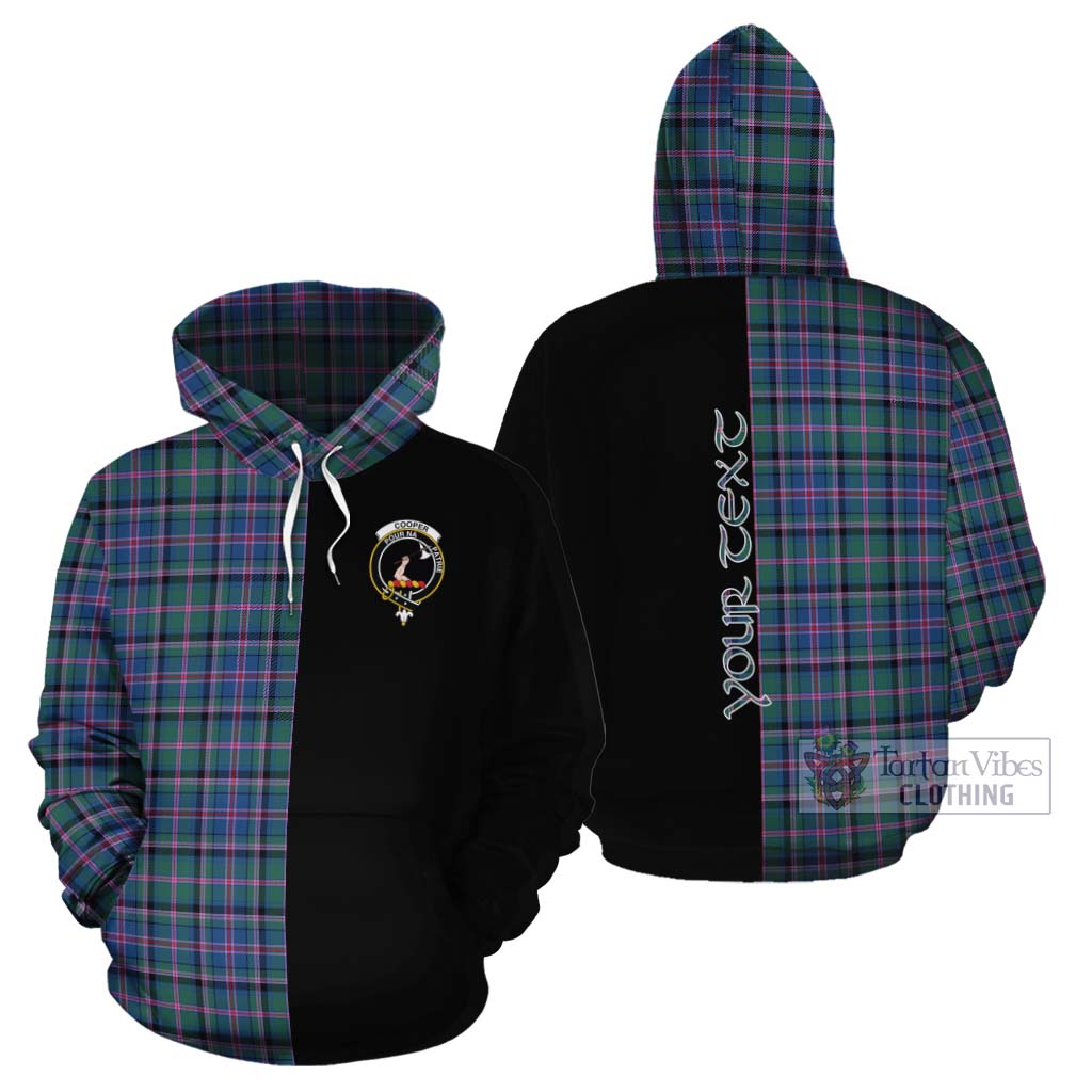 Tartan Vibes Clothing Cooper Tartan Cotton Hoodie with Family Crest and Half Of Me Style