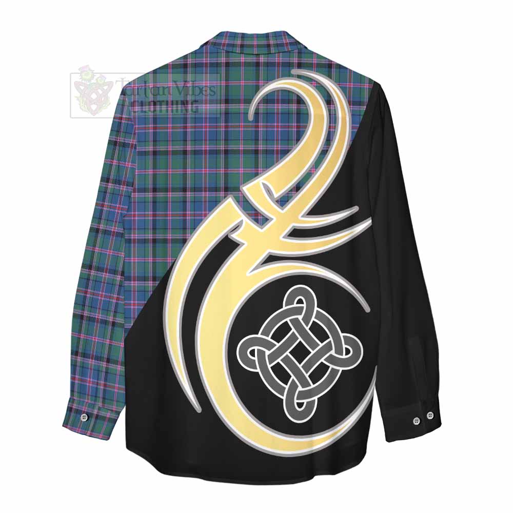 Tartan Vibes Clothing Cooper Tartan Women's Casual Shirt with Family Crest and Celtic Symbol Style