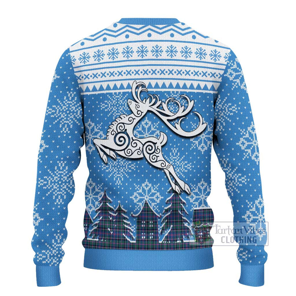 Tartan Vibes Clothing Cooper Clan Christmas Ugly Sweater with Tartan and Celtic Raindeer Style