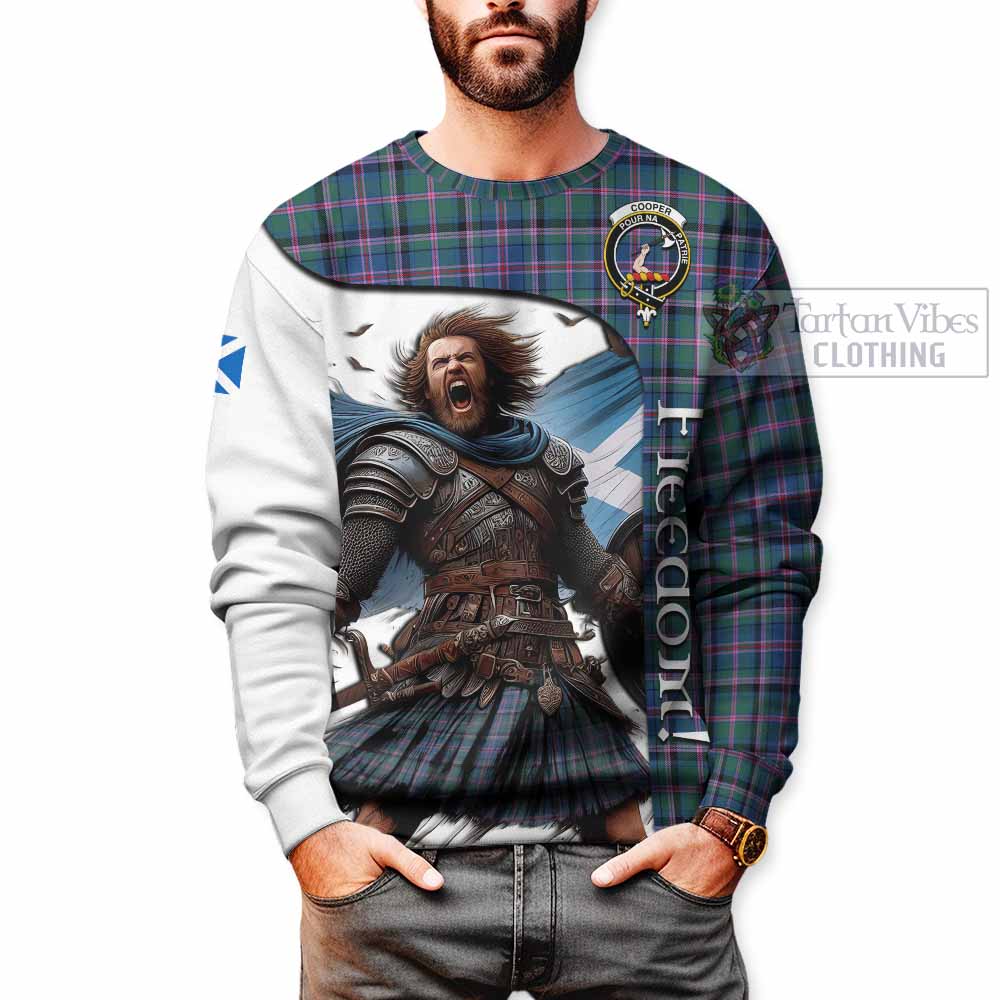 Tartan Vibes Clothing Cooper Crest Tartan Sweatshirt Inspired by the Freedom of Scottish Warrior